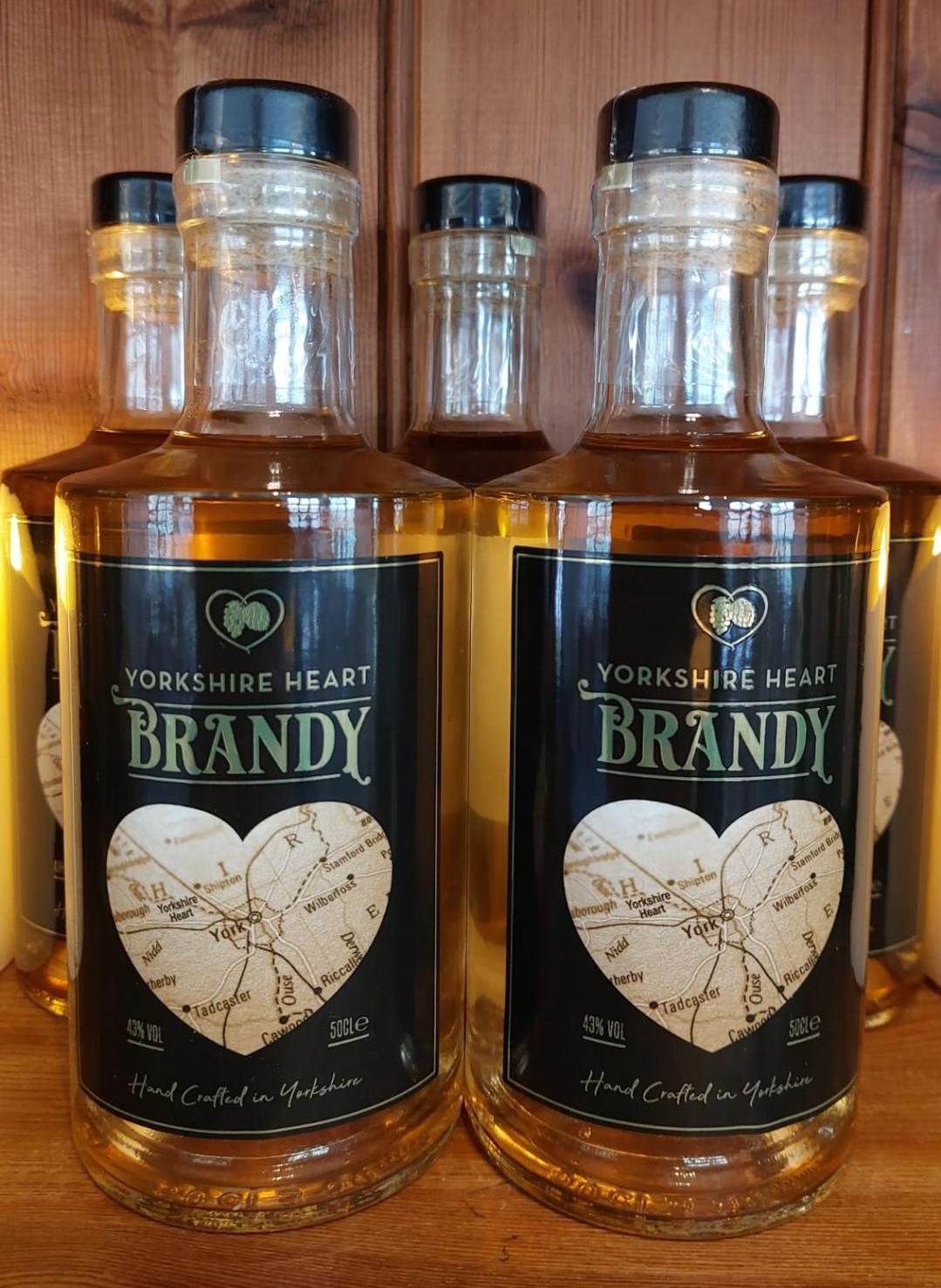 Bottles of Brandy on a shelf