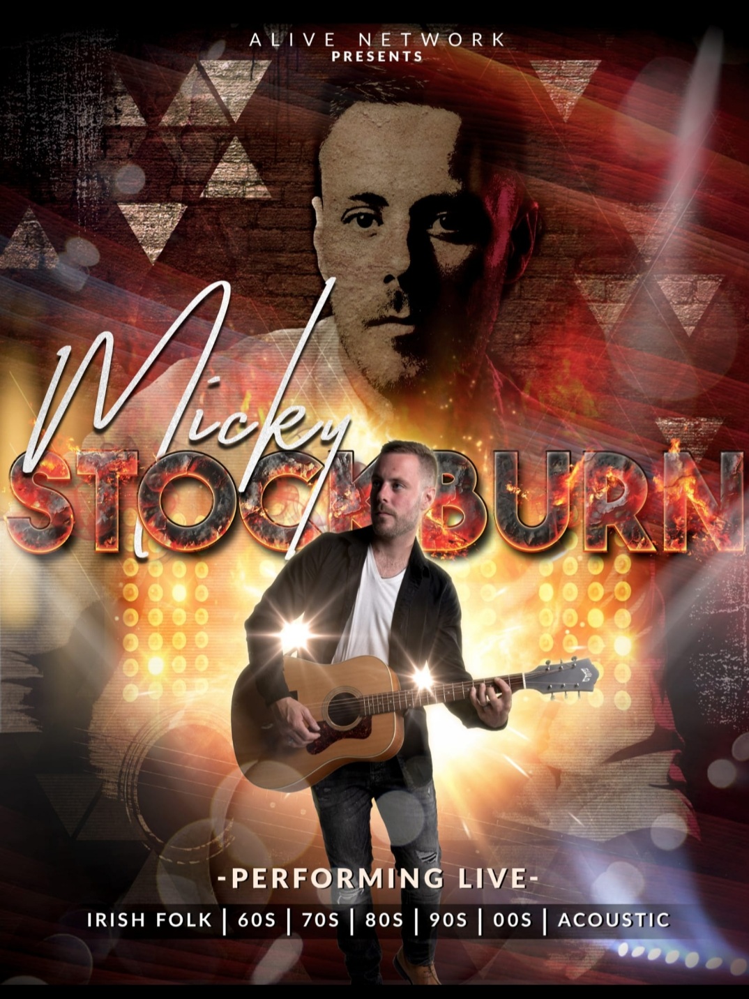 Micky Stockburn live performance poster