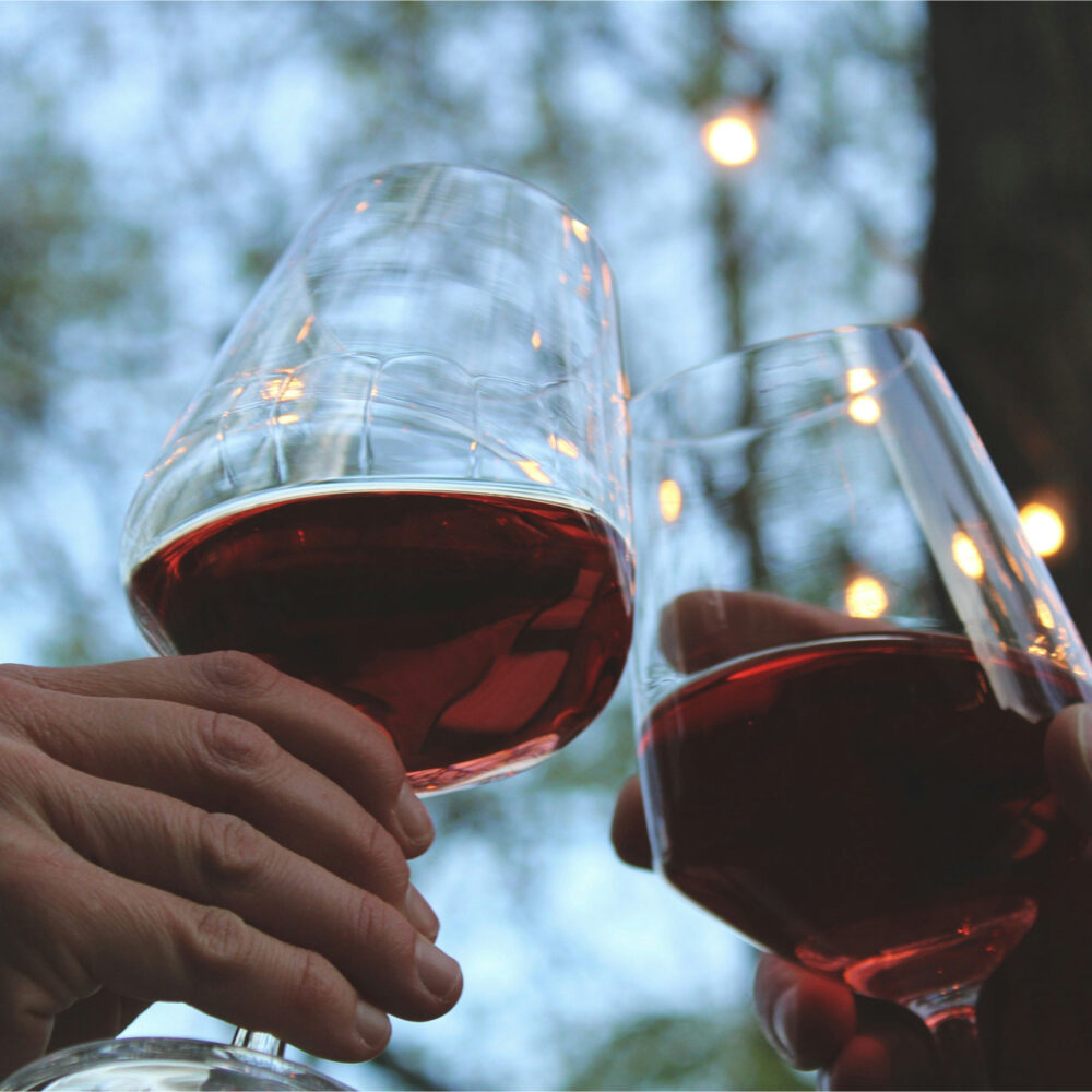 Glasses of red wine